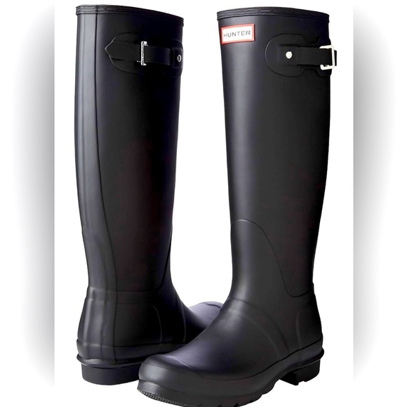 Hunter Original Tall  GLOSS Rain Boots BLACK SIZE US 6/UK 4 - Picture 4 of 8